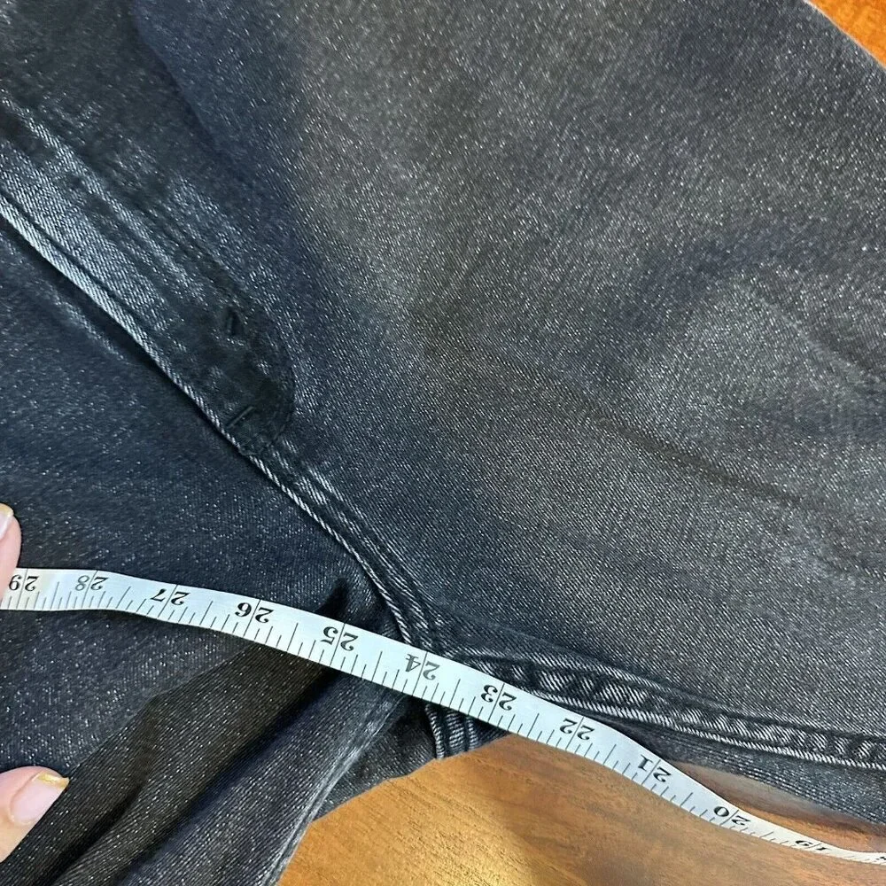 Abercrombie & Fitch Jeans 27/4S Black Ankle Straight Ultra High Rise Distressed - Picture 11 of 11